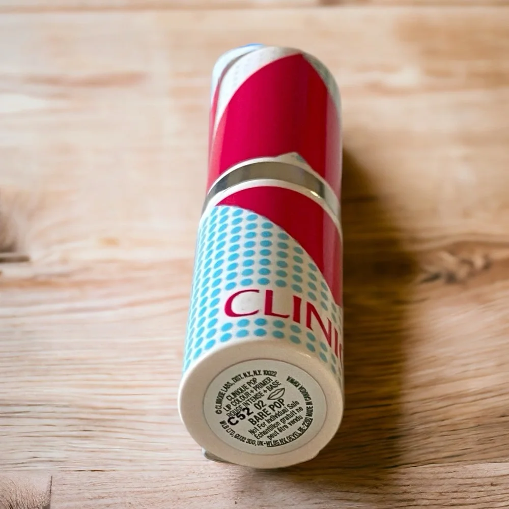 💎 Clinique Pop Lip Colour + Primer Lipstick 02 Bare Pop New Full-Size
